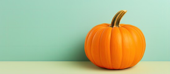 Pumpkin with clipping path on a isolated pastel background Copy space