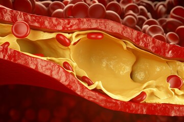 Cholesterol vein artery flow. Generate Ai