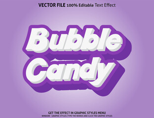Bubble Candy 3d text effect and editable text effect