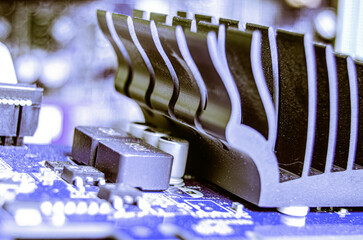 close up of a computer motherboard