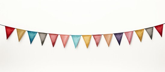 Isolated white bunting flags for celebration