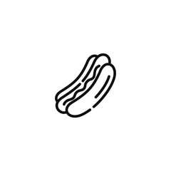 Hot dog line icon isolated on white background