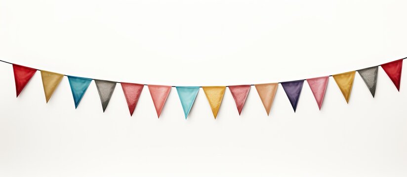 Isolated white bunting flags for celebration