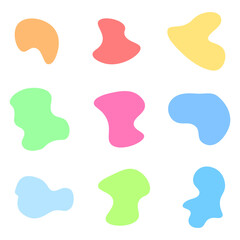 colorful fluid shape elements design collection
