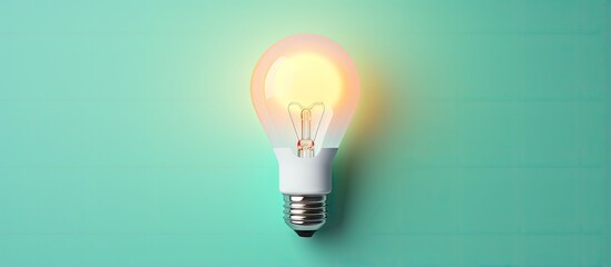 Compact Fluorescent light on isolated pastel background Copy space