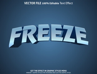 Freeze 3d text effect and editable text effect