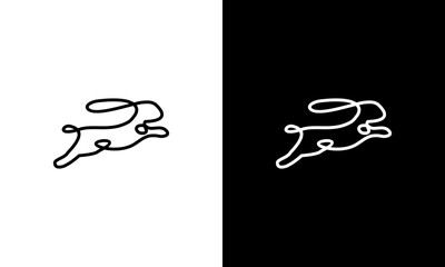 illustration vector graphic of a jumping rabbit. perfect for animals, zoos, etc.
