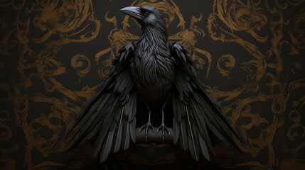 Fototapeta premium raven in the dark