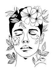 Floral Line art Male 