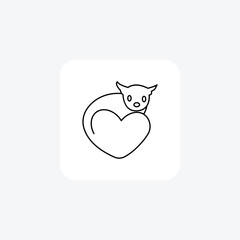 Snail Love Animal Line Style Icon