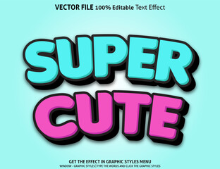 Super cute 3d text effect and editable text effect