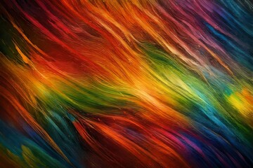 An abstract canvas painted rainbow background with texture