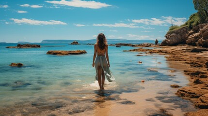 Obraz premium A girl on the beach,