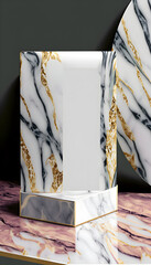 a high-end product packaging design featuring a marble pattern, perfect for luxury goods