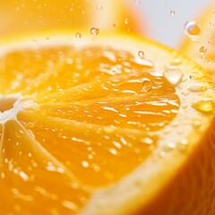 Close-up of freshly squeezed orange juice. Nice freshly squeezed. Generative AI