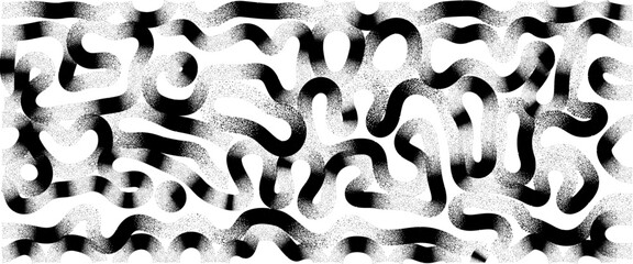 Monochrome Pattern of Hand-Drawn Bold Airbrush Stripes and Thick Grunge Brush Strokes, Vector Illustration - obrazy, fototapety, plakaty