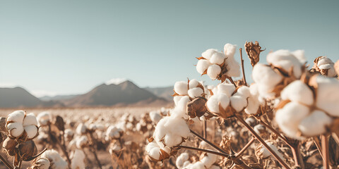 Exploring the Beauty and Utility of Cotton Fields A Deep Dive into the Cotton Farming Industry Cotton Fields of Dreams How the Cotton Plant Transforms into Sustainable Fashion AI Generative - obrazy, fototapety, plakaty