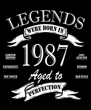Vintage 1987 birthday Limited Edition, Awesome since 1987 Original Part, Legends were born in 1987.
