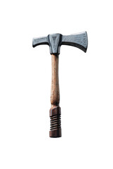 Steel hammer with wooden handle, Transparent background