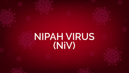 Fototapeta na wymiar Nipah virus concept. illness outbreak. pandemic. Microscope virus close up Design for poster banner social media post