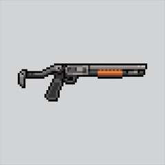 Pixel art Shotgun weapon. Pixelated Shotgun. Shotgun weapon icons background pixelated
for the pixel art game and icon for website and video game. old school retro.