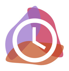 Clock icon. Colorful and isolated watch's multimedia 
service day 24 hours single isolated icon with smooth style
