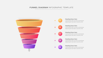 Sales Marketing Funnel Diagram Chart Infographic Template Design