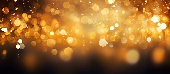 Abstract background with defocused golden lights in bokeh