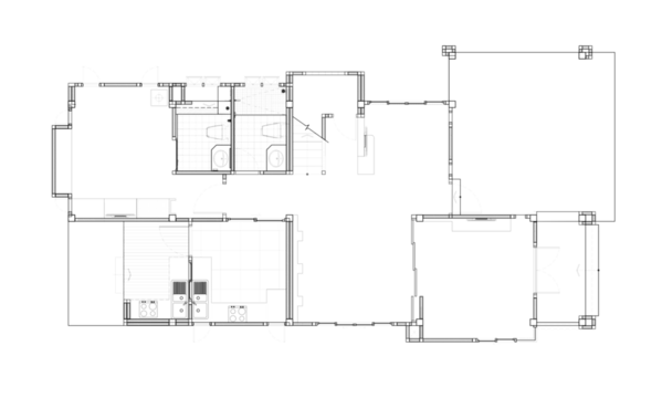 House plan drawing on transparent background (PNG File)