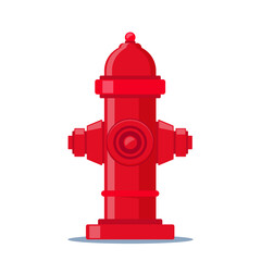 Detailed Red Fire Hydrant. Outdoor Equipment Firefighter Department Service. Vector illustration.