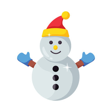 Snowman vector colorful stickers Icon Design illustration. EPS 10 File