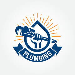 plumbing logo design vector template, plumber logo design