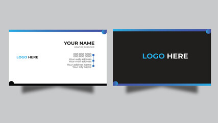 Creative and simple business card design with blue and dark black color.