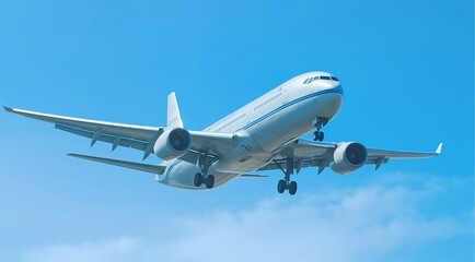 Obraz premium A plane in the sky travel concept digitally generated image.