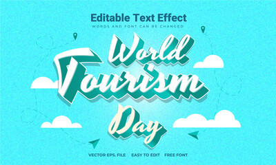 World Tourism Day text effect, September 27