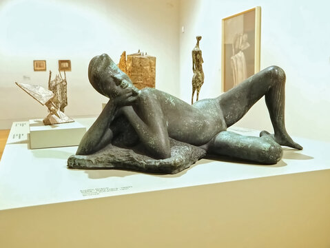 Art collection of Berardo museum in the cultural center of Belem in Lisbon Portugal - sculpure Emilio Greco
