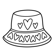 Cute Bucket Hat Outline