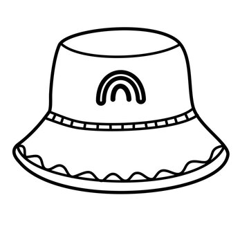 recommend clip art: Cute Bucket Hat Outline
