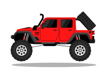 Off-road car outdoor adventure 4x4 illustration vector