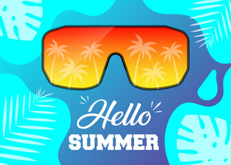 Colorful Summer background layout banners design. Horizontal poster, greeting card, header for website