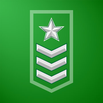 Military game ranking badge with star insignia vector