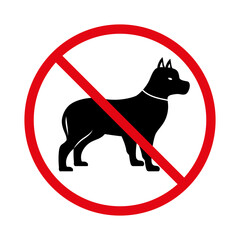 Prohibition of walking dogs. An icon prohibiting walking with dogs. EPS 10