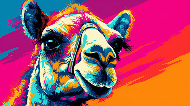 camelo colorido estilo pop arte 