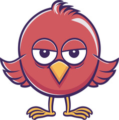 Obraz premium Angry red bird vector character in cartoon style