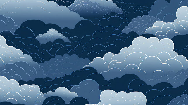 cloud seamless pattern background in japanese art style