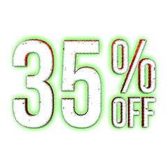 35 Percent Discount Offers Tag with Hurror Style Design