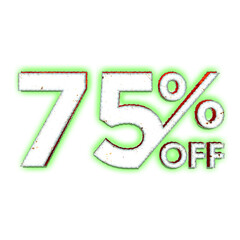 75 Percent Discount Offers Tag with Hurror Style Design