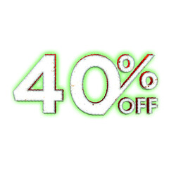 40 Percent Discount Offers Tag with Hurror Style Design