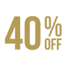 40 Percent Discount Offers Tag with Dust Style Design