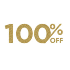 100 Percent Discount Offers Tag with Dust Style Design
